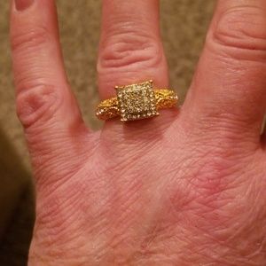 Square size 10 gold ring